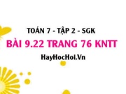 Bài 9.22 trang 76 Toán 7 Tập 2 Kết nối tri thức
